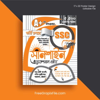 Coaching Center Admission Poster Design Template