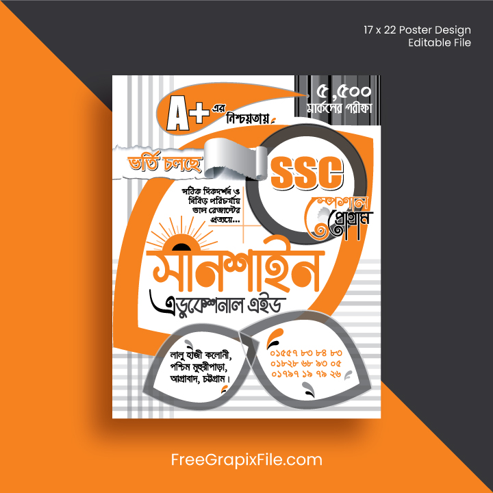 Coaching Center Admission Poster Design Template